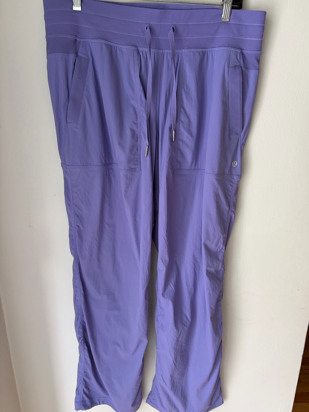 28. Size 12 LULULEMON Purple Dance Studio Pants *some gusset pilling